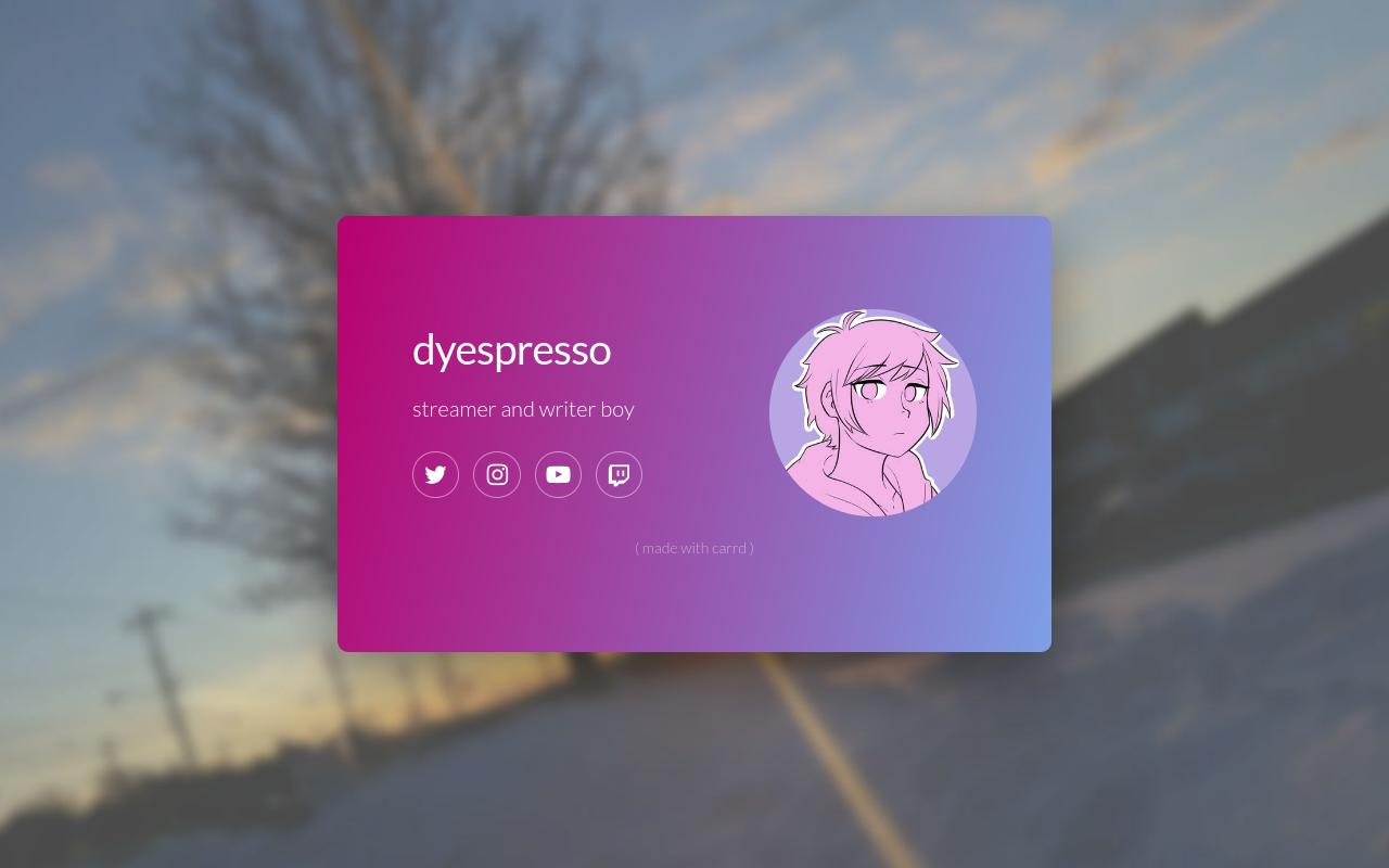 Carrd profile picture for @dye